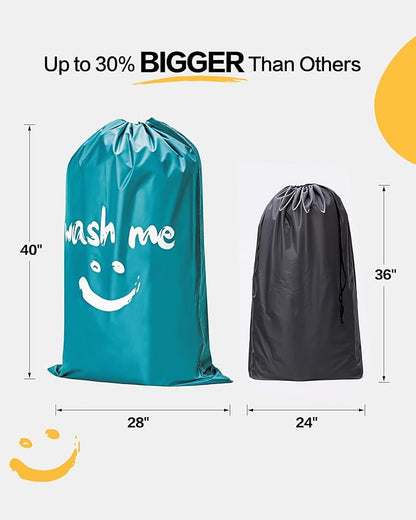 HOMEST 2 Pack XL Laundry Bags 28" x 40", Extra Large Dirty Clothes Organizer - Image 2