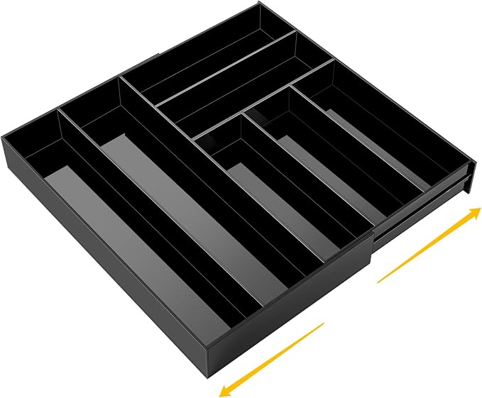1 Pcs Acrylic Drawer Organizer 9'' up to 18'' x 15'' x 2'' Expandable Drawer by Briwooody