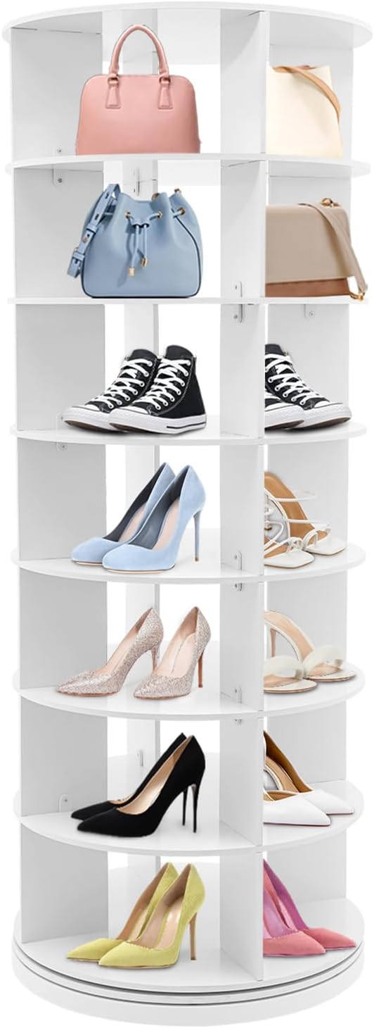Rotating Shoe Rack Tower, 7-Tier Free Standing Spinning Shoe Organizer 360° - Image 4