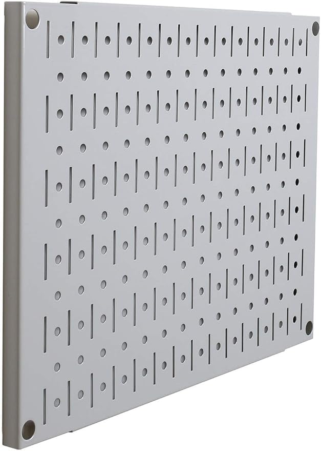 Wall Control Pegboard Wall Organizer Tiles Modular Grey Metal Pegboard Tiling - Image 2