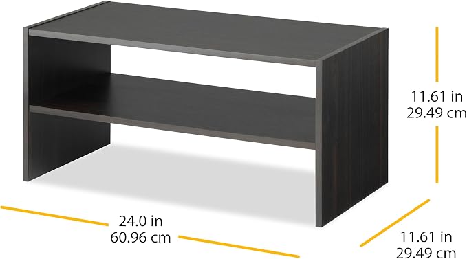 Whitmor Wood Stackable 2-Shelf Shoe Rack, 24 INCH, Espresso，2 Pack - Image 3