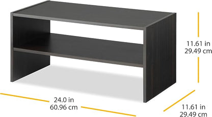 Whitmor Wood Stackable 2-Shelf Shoe Rack, 24 INCH, Espresso，2 Pack - Image 3