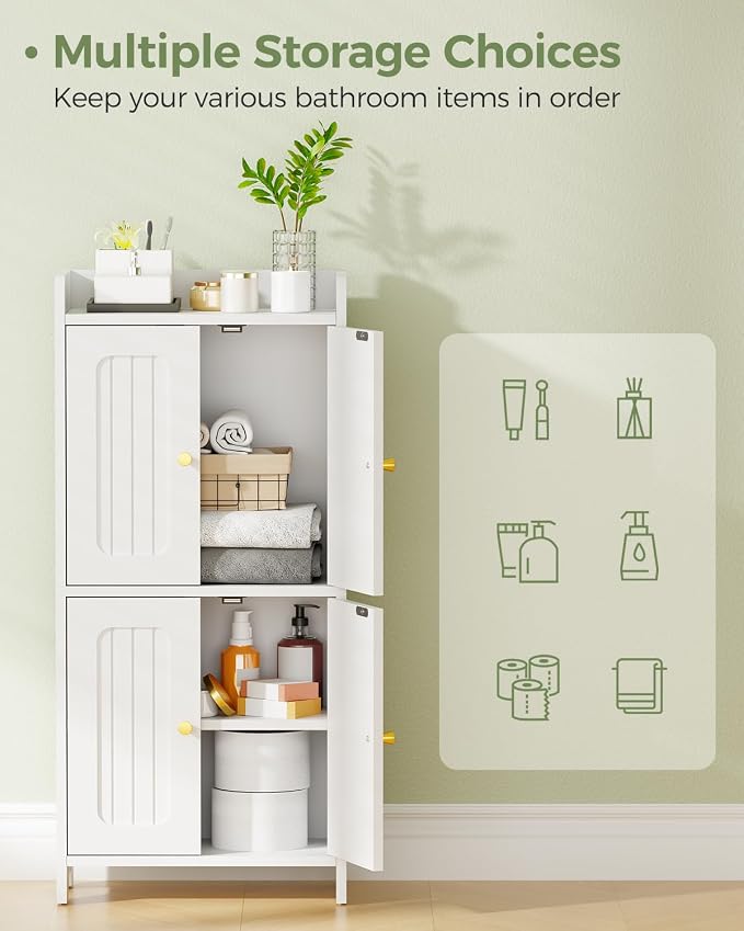 BEWISHOME Small Floor Cabinet, Toilet Paper Storage, Bathroom Storage Cabinet | - Image 4