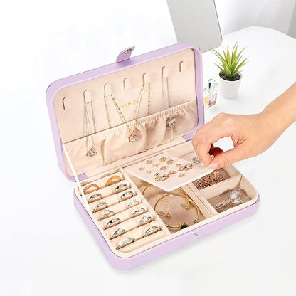 LANDICI Small Jewelry Box for Women Girls, PU Leather Travel Jewelry Case - Image 5