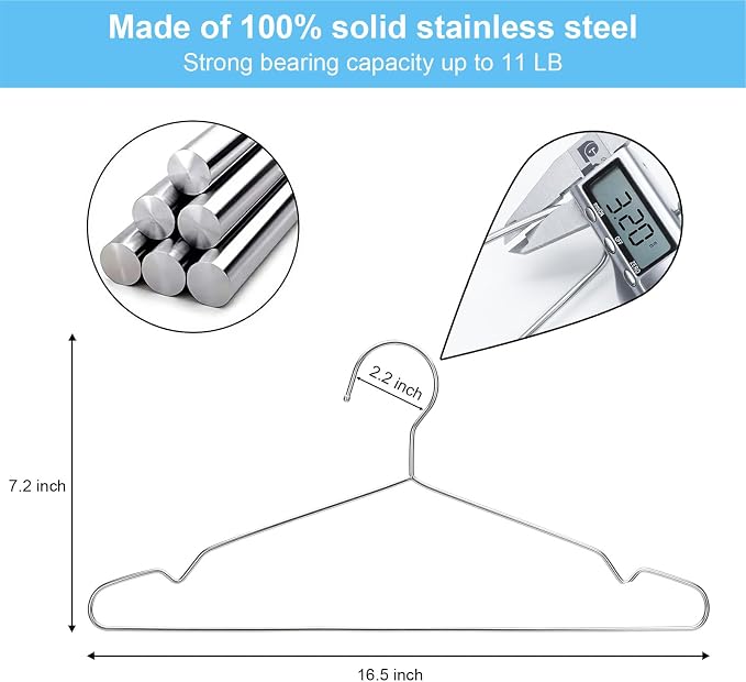 Coat Hangers 40 Pack Clothes Hangers, Seropy Metal Hanger Heavy Duty Wire - Image 4