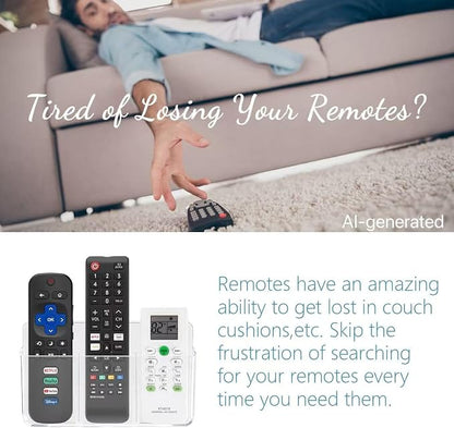 3 Slot Adjustable Remote Control Holder Wall Mount, TV Remote Box Hollow Bottom - Image 4
