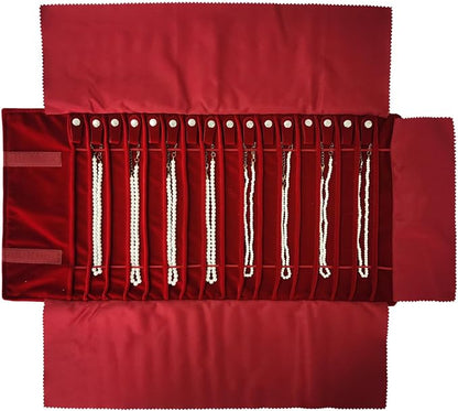 Portable Jewelry Roll Untangled Secure Necklace Travel Storage Bag Displays - Image 6