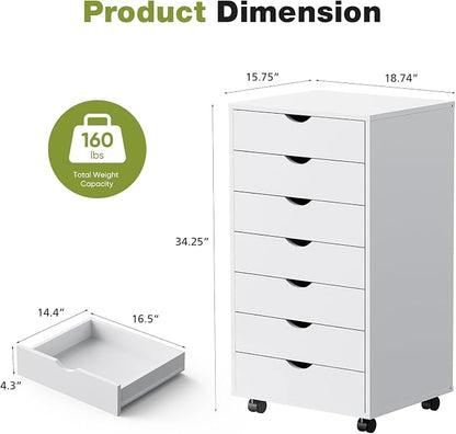 Sweetcrispy 7 Drawer Rolling Storage Cabinet - Image 3