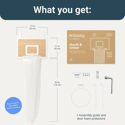 ActiveJoy – Basketball Laundry Hamper – Wooden Backboard & Mesh Hoop Laundry - Image 7