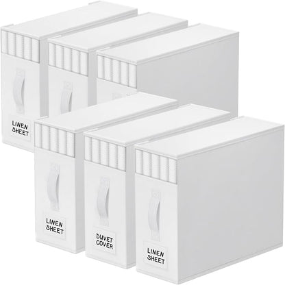 StorageTastic 6 Pack Bed Sheet Closet Organizers and Storage, Sturdy Foldable by StorageTastic