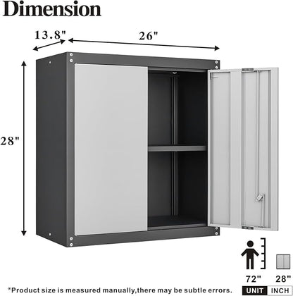 GREATMEET Lockable Storage Cabinet, Metal Garage Storage Cabinets, Metal Wall - Image 3