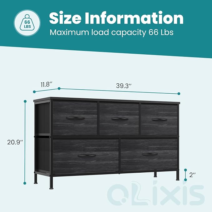 OLIXIS 5 Drawer Dresser for Bedroom, Storage Organizer Unit for Closet | Chest - Image 4