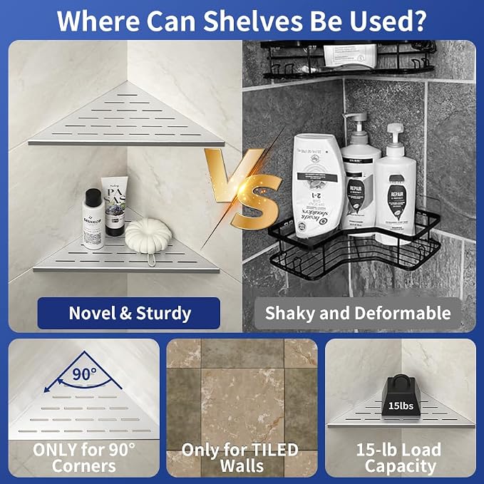 Corner Shower Shelf, Large Size - Image 5