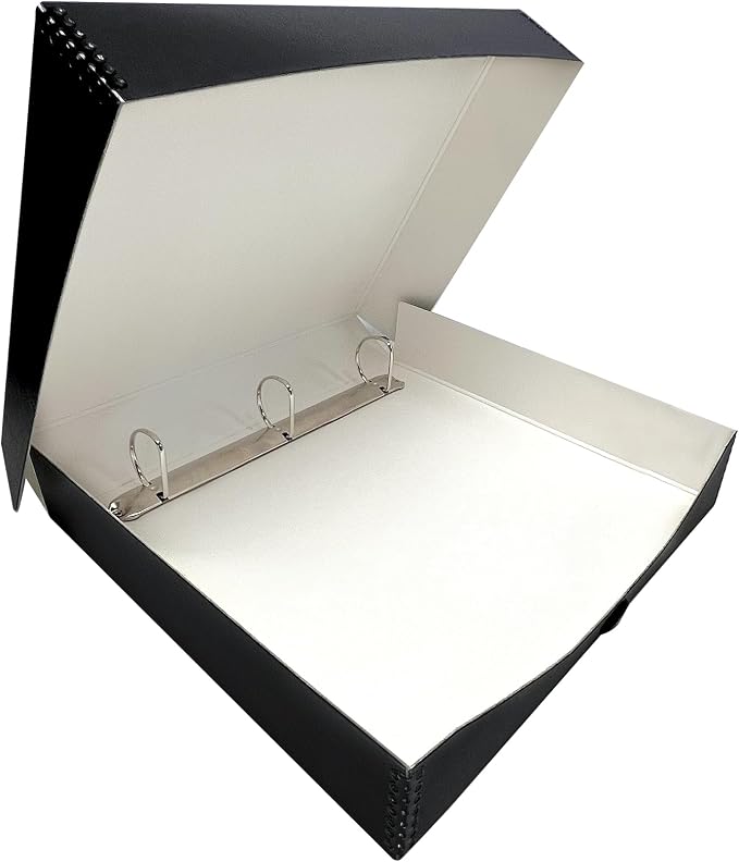 Lineco Archival Oversized 3-Ring Album Box, 13.25x11.75x2.5 inch, Holds Up 55 by Lineco