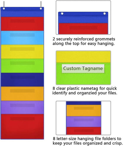 Eamay Hanging File Folder Organizer, Storage Pocket Chart - Image 4