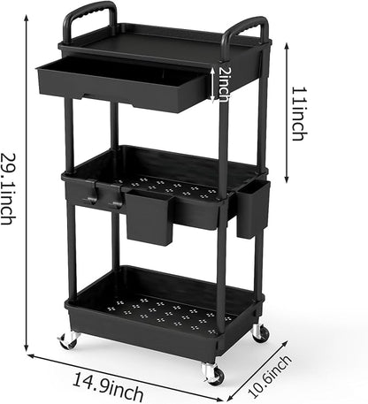3 Tier Rolling Utility Cart - Image 2