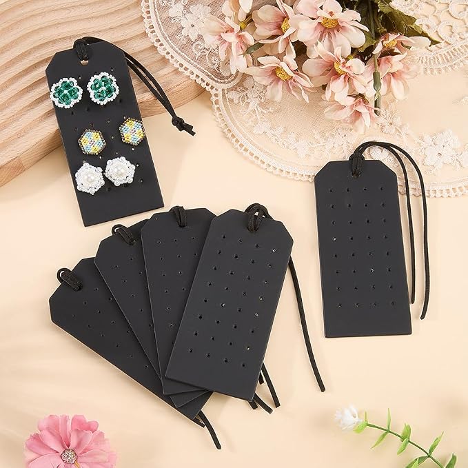 PU Leather Jewelry Earring Holders, 32 Holes, 1.2mm Cord, Stud Organizer - Image 4