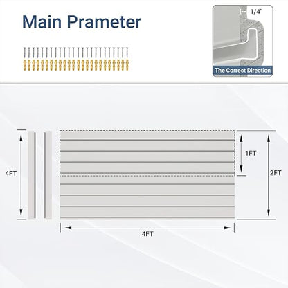 Slatwall Panel 4 FT x 2 FT, Interlocking Slat Wall Paneling, Wall Mounted PVC - Image 2