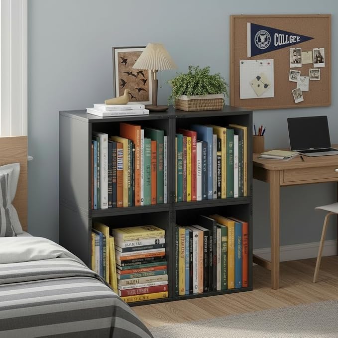 Homkdom 4 Cube Storage Organizer, DIY Book Shelf - Image 2