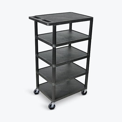 FSE 373-BC50-B Five Flat-Shelf Structural Foam Plastic Cart by FoodServiceEssentials