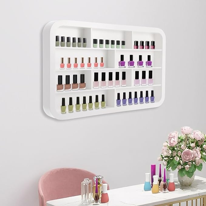 Hanging Nail Polish Display Rack, 4-Tier Wall Mount Nail Polish Organizer by PANEKOLO