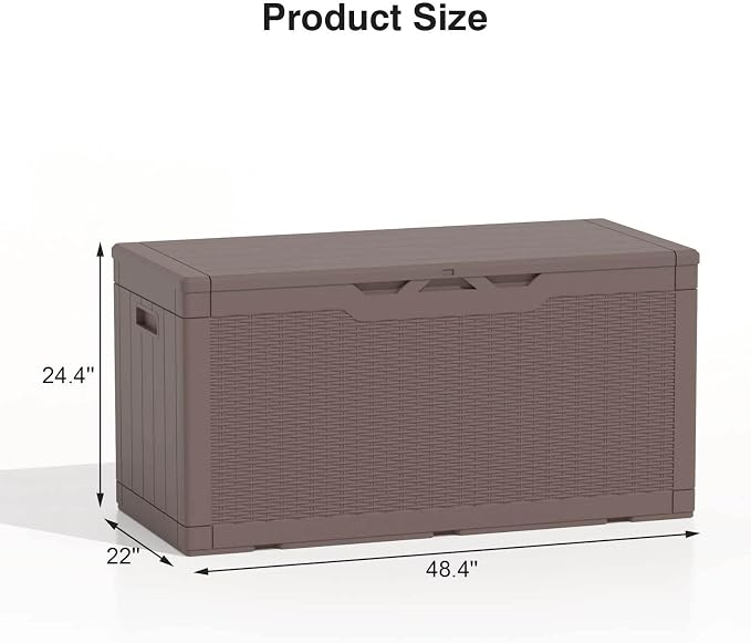 Patiolife 100 Gallon Resin Deck Box, Large Outdoor Storage Box - Image 7
