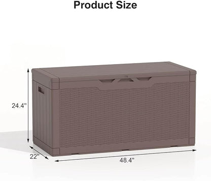 Patiolife 100 Gallon Resin Deck Box, Large Outdoor Storage Box - Image 7