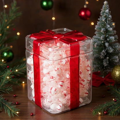 Gift Box Drink dispenser with Red Ribbon Design, Glass Beverage Dispenser - Image 5
