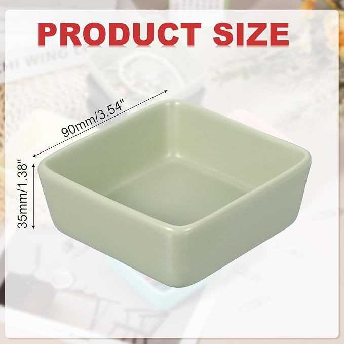 PATIKIL Square Paper Clip Holders, Ceramic Bowl Dish Clip Dispenser Organizer - Image 2