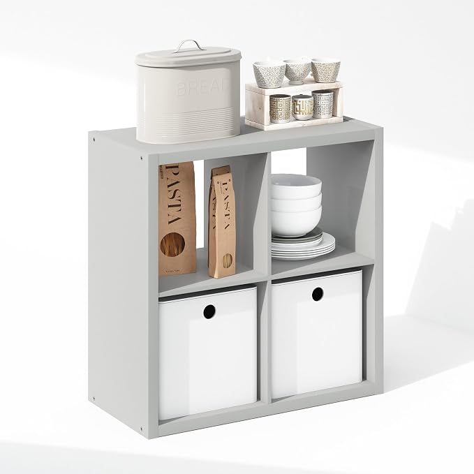 Furinno Cubic Extra Thick 4-Cube Closet Organizers and Storage, Light Grey | - Image 5