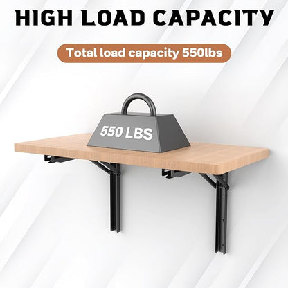 TORACK Heavy-Duty 18 inch Folding Wall Shelf Brackets, Space-Saving Collapsible - Image 4