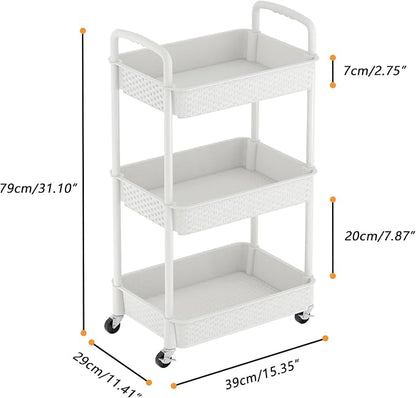 MOYIPIN 3-Tier Plastic Rolling Utility Cart - Image 3