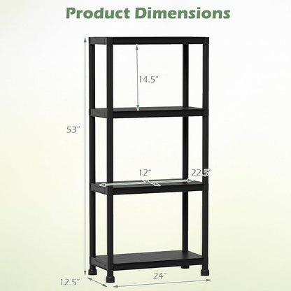GIANTEX 4-Tier Heavy-Duty Plastic Storage Shelves | Freestanding Garage - Image 3