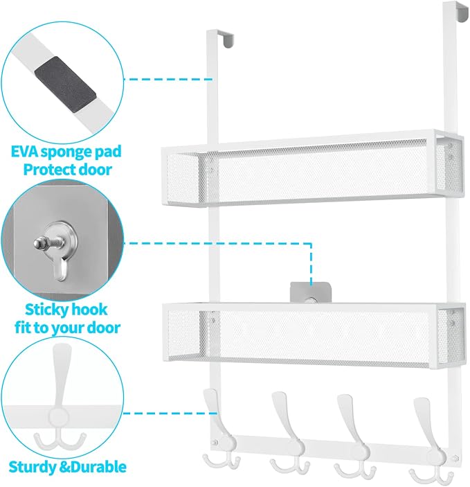 Kaiferty Over The Door Hooks Organizer, Coat Rack - Image 5