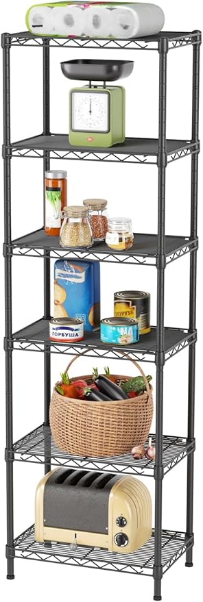 SINGAYE 6 Shelves Bathroom Organizers and Storage Shelf Wire Closet Metal by SINGAYE