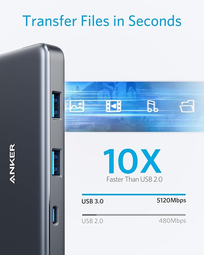 Anker USB C Hub, with 4K HDMI, 85W Power Delivery, USB-C and 2 USB-A 5Gbps Data - Image 5