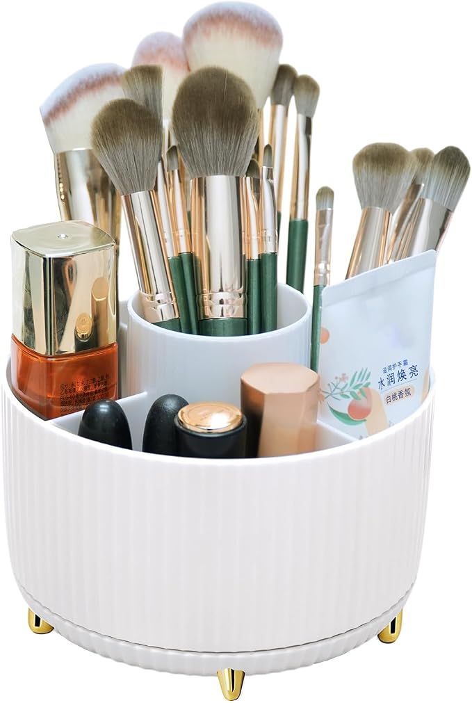 Makeup Brushes Holder Organizer, 360° Rotating Cosmetic display cases - Image 2