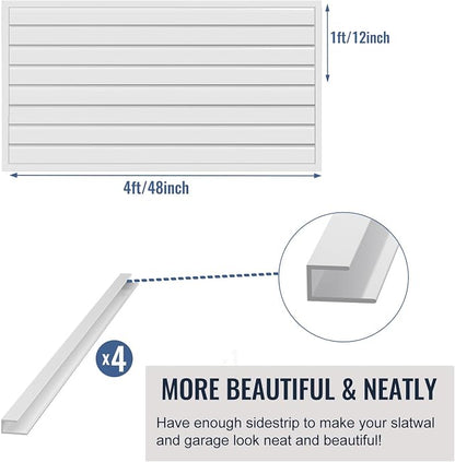 Slatwall Panel Garage Organizer PVC Slatwall Heavy Duty Wall Mounted Rack - Image 4