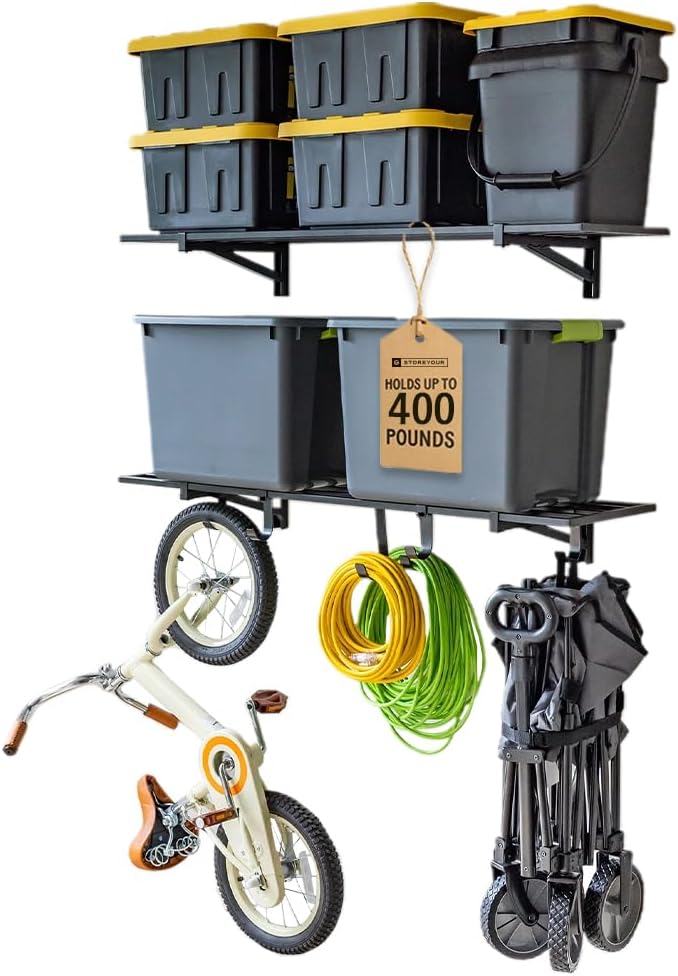 StoreYourBoard Heavy Duty Garage Shelf Wall Mount 1ft x 4ft – Wall-Mounted by StoreYourBoard