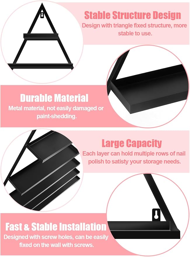 EBANKU 10PCS Nail Polish Racks 5 Tiers Nail Polish Shelf - Image 4