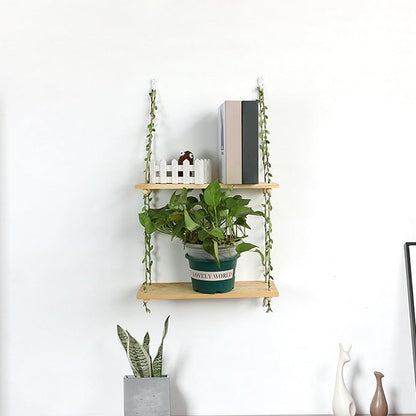 Wall Hanging Shelf Hanging Planter Rack Wooden Flower Pot Holder Decorative - Image 4