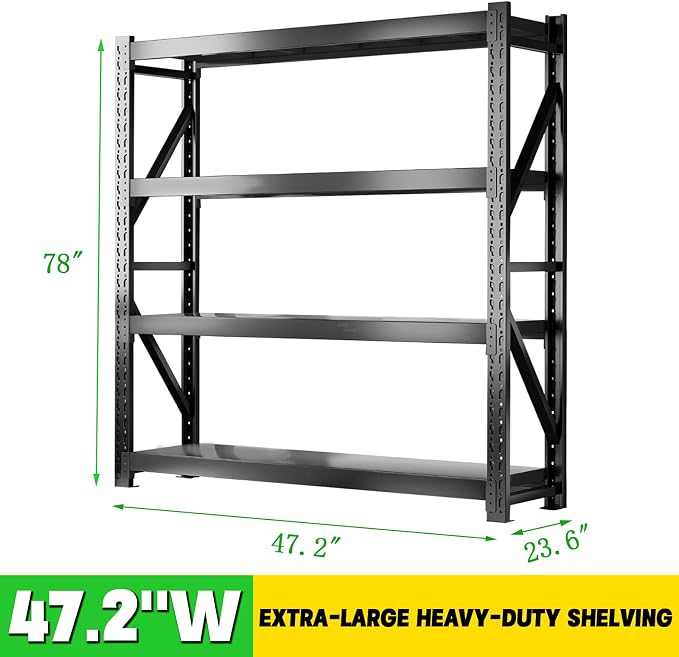 3000LBS Heavy Duty Storage Shelves, 4-Tier Adjustable Garage Organization - Image 3