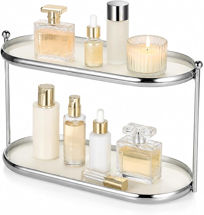 2 Tier Perfume Organizer, Stainless Steel Frame by Unknown