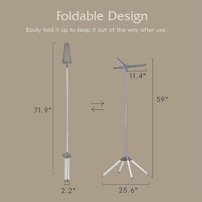 Beaudaily Clothes Drying Rack, Foldable Laundry Drying Rack, Indoor 59-Inch - Image 7