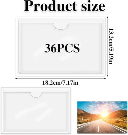 36 Pack Adhesive Index Card Pockets 5 x 7, Removable Adhesive, Fits - Image 2