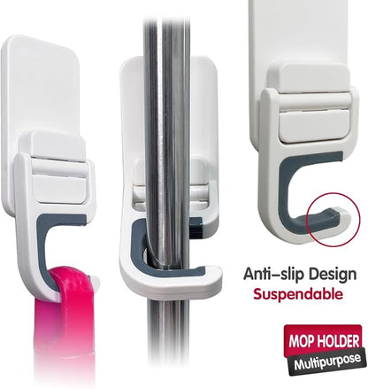 6PCS Broom and Mop Holder Wall Mount, Self Adhesive – No Drilling Broom Hanger - Image 4