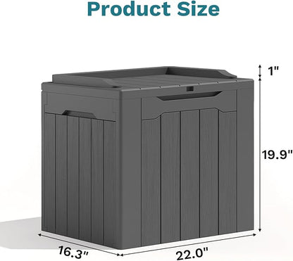 Patiolife 30 Gallon Resin Deck Box, Small Outdoor Storage - Image 6