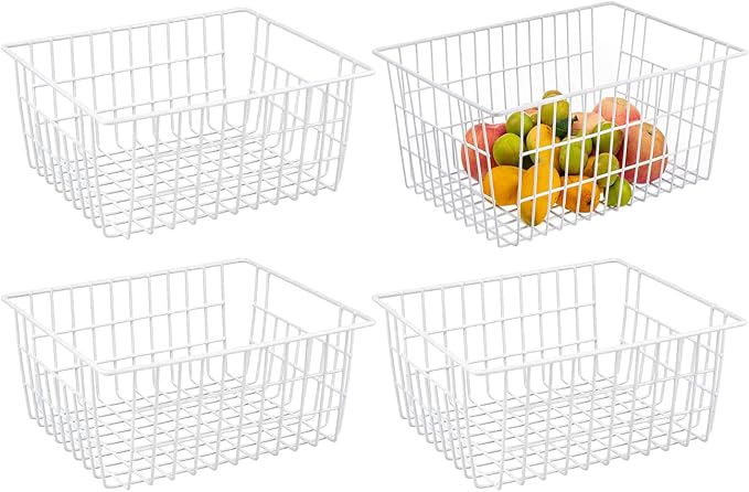 Redrubbit Wire Storage Baskets, Large Farmhouse Metal Freezer Basket Storage by Redrubbit