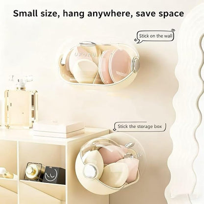 Makeup Sponge Storage Case Wall-Mounted No-Drill Makeup Sponge Holder 2-Tier - Image 5