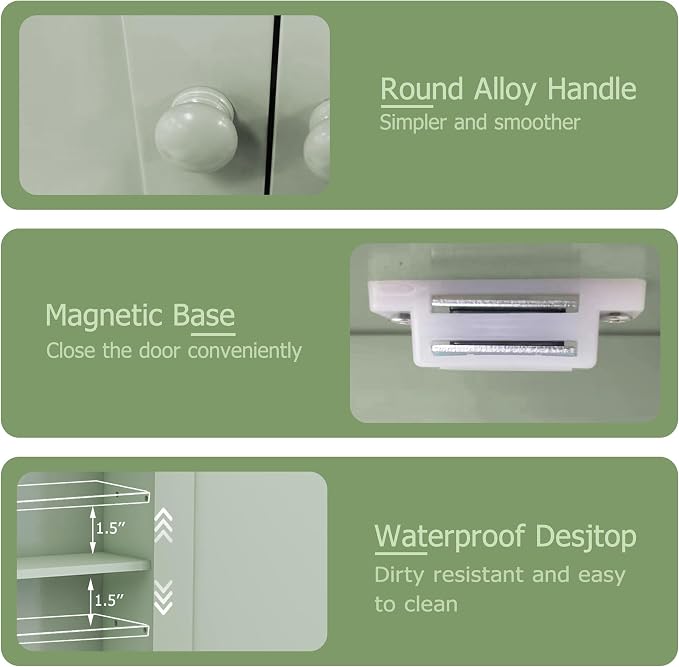 TaoHFE Green Medicine Cabinet, Bathroom Wall Cabinet - Image 7